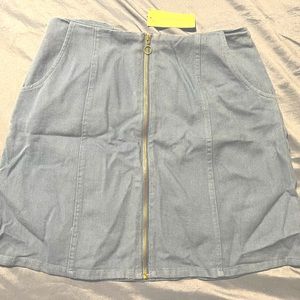 Blue Corduroy Mini Skirt